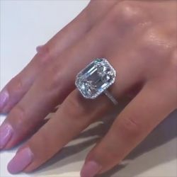 Halo Emerald Cut Engagement Ring