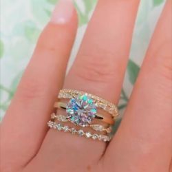 Stackable Round Cut Ring Set