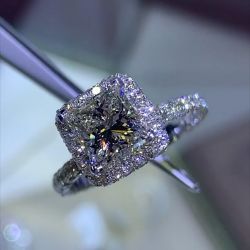 Halo Princess Cut Engagement Ring