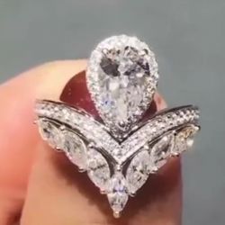 Unique Cocktail Pear Cut Engagement Ring