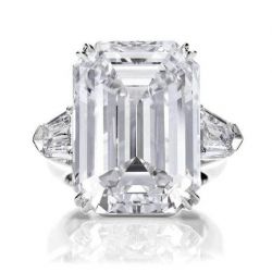 Emerald Cut Three Stone Cocktail Engagement Ring